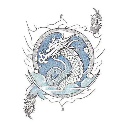 Dragon,tree of life, chrysanthemum,honeybird, swallows,koi ,pond, mountains, female angel,saint George  tattoo design idea