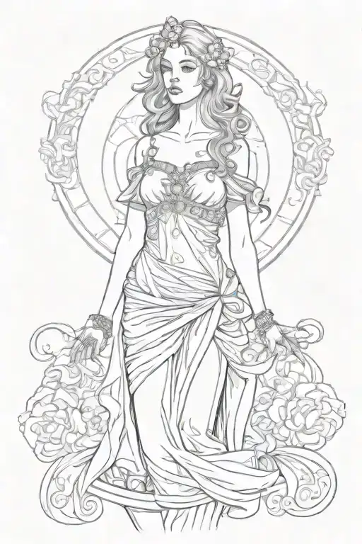 full body Aphrodite realistic sexy girl shoulder tattoo tattoo design idea