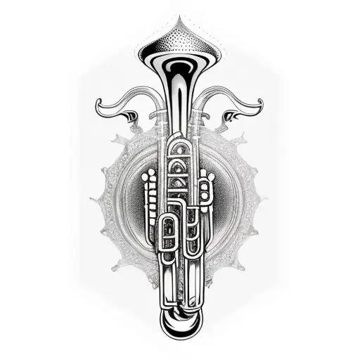 trombone tattoo design idea