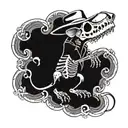 rat skeleton cowboy tattoo design idea