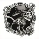rat skeleton cowboy tattoo design idea