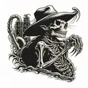 rat skeleton cowboy tattoo design idea