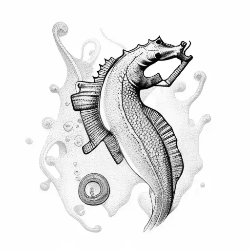 sea horse tattoo design idea