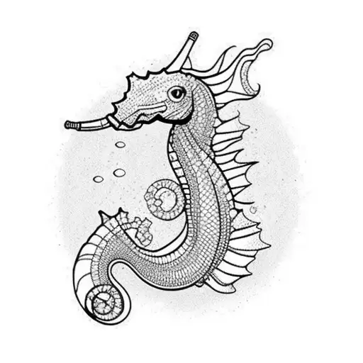sea horse tattoo design idea