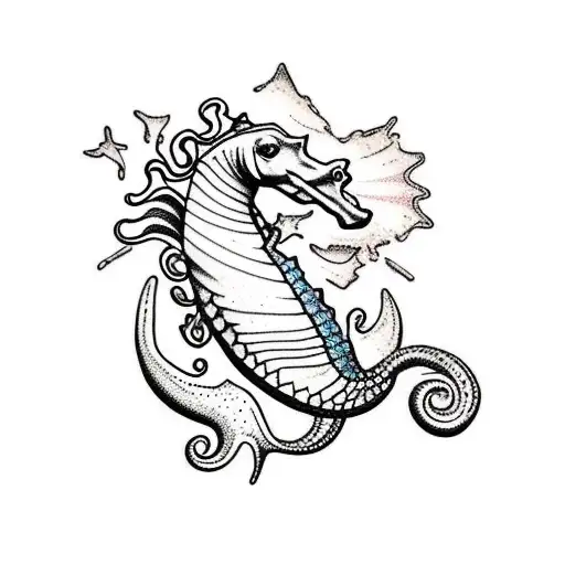 sea horse tattoo design idea