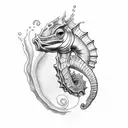 sea horse tattoo design idea