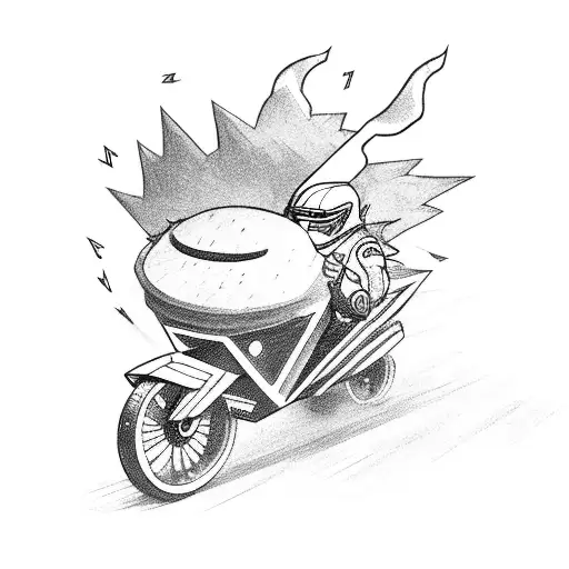 a taco riding a lightning bolt tattoo design idea