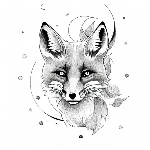 A tattoo of the fox from The Little Prince in a sketch style tattoo design idea