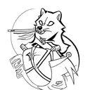 Un tatuaje minimalista de un zorro en posición de salto tattoo design idea