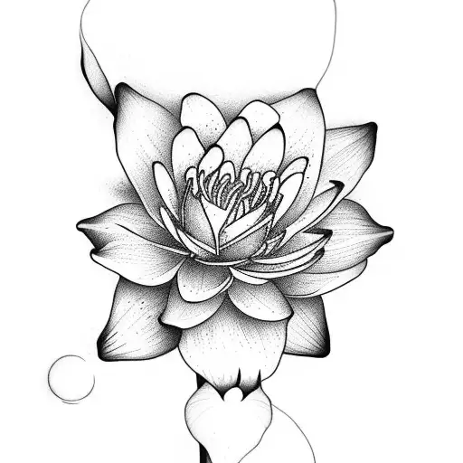 Rose water lily cosmos morning glory  tattoo design idea