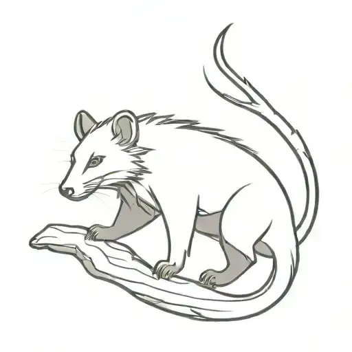 Opossum silhouette like simba silhouette lion king tattoo design idea