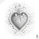 A realistic cosmic heart with honeycomb textures integrated into the design tattoo design idea