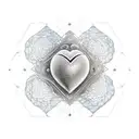 A realistic cosmic heart with honeycomb textures integrated into the design tattoo design idea