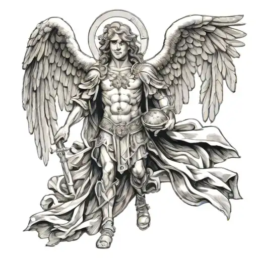 st michael archangel tattoo design idea