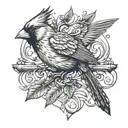 Cardinal tattoo design idea