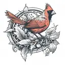 Cardinal tattoo design idea