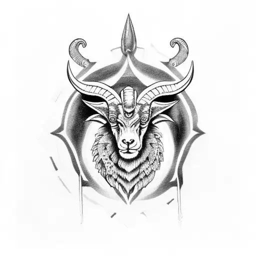 gothic aries ram  tattoo design idea