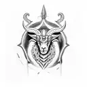 gothic aries ram  tattoo design idea
