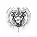 gothic aries ram  tattoo design idea