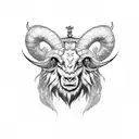 gothic aries ram  tattoo design idea
