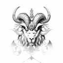 gothic aries ram  tattoo design idea