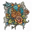stained glass tattoo design idea