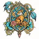 stained glass tattoo design idea