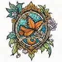 stained glass tattoo design idea