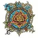 stained glass tattoo design idea