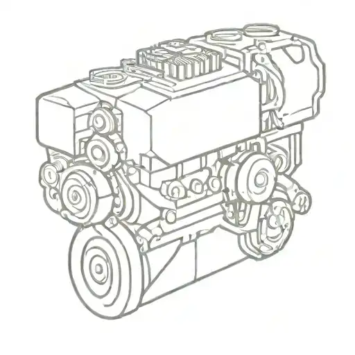 a car engine tattoo design idea