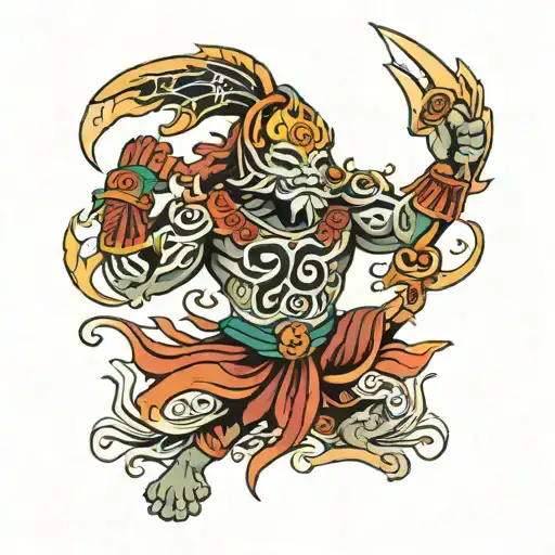 Name - Om, Birthdate 02/09/2001, Warrior standing tall tattoo design idea