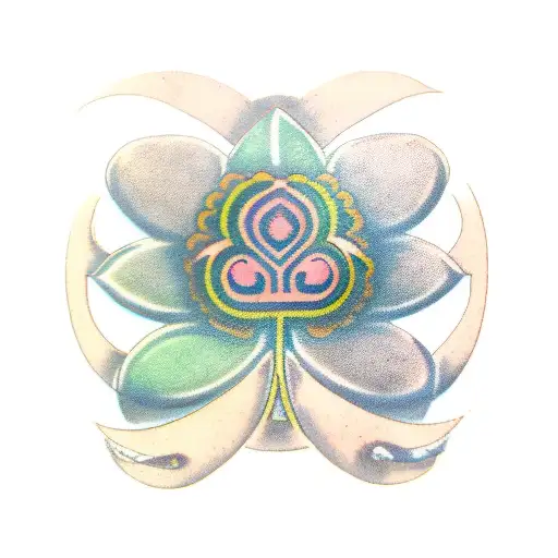 four leaf clover with banner underneath  tattoo design idea