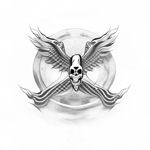 skeleton peace signs and snake eye tattoo design idea