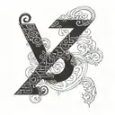 Equals Sign with numeral 2015 tattoo design idea