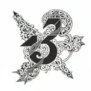 Equals Sign with numeral 2015 tattoo design idea