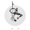 A basketball player dunking a dollar bill into a hoop tattoo design idea