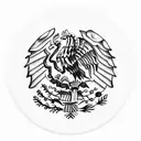 Mexican Flag emblem tattoo design idea