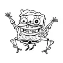 spongebob skeleton tattoo design idea