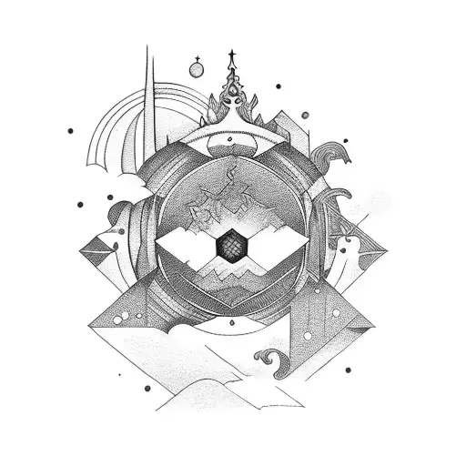 Celestial friendship tattoo design idea