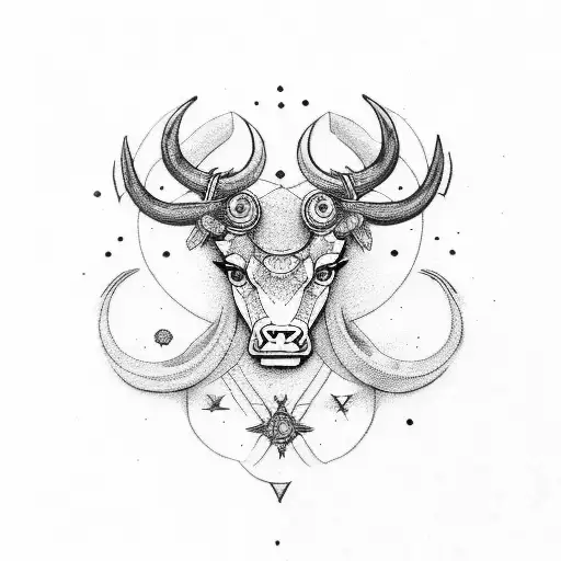 zodiac sign, Taurus, stars tattoo design idea