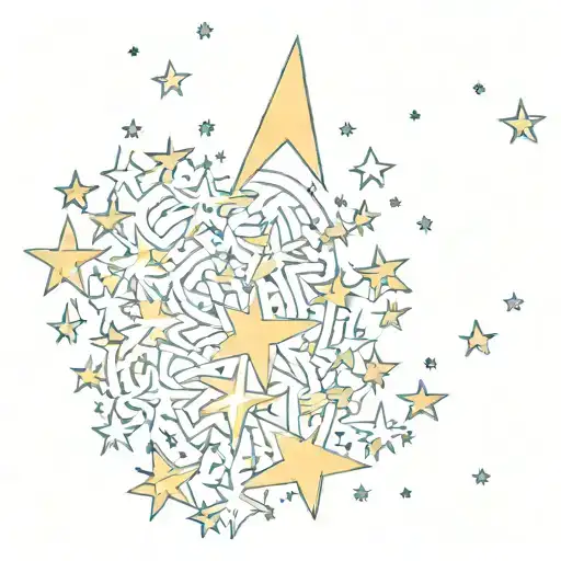 Small, y2k vibe, stars forming tattoo design idea