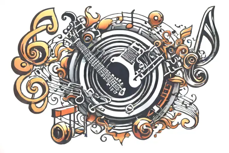 music themed tattoo tattoo design idea