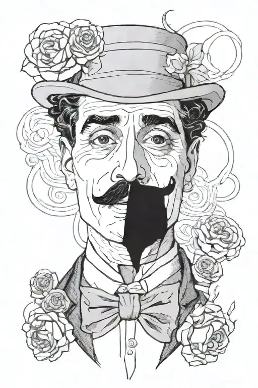 imagine a maniac charlie chaplin tattoo design idea