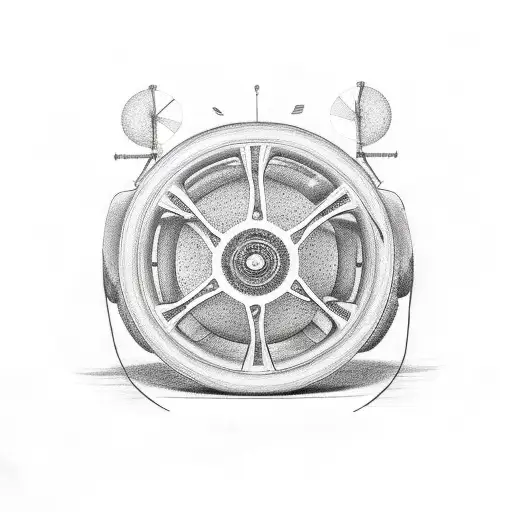 Driver's wheel with Eminem lyrics as the spokes tattoo design idea