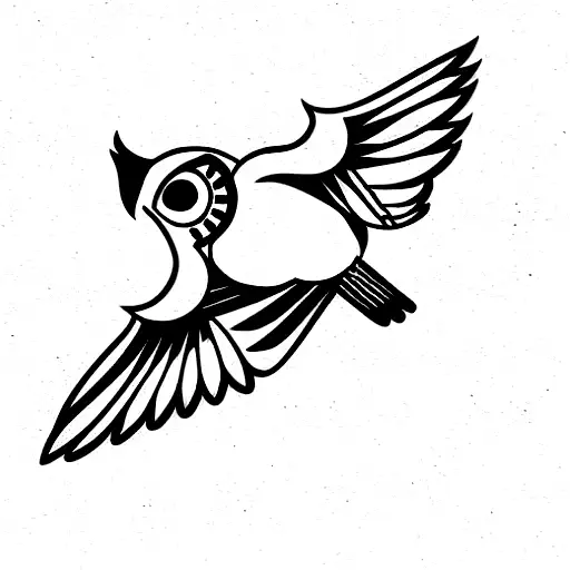 majectic owl flying tattoo design idea