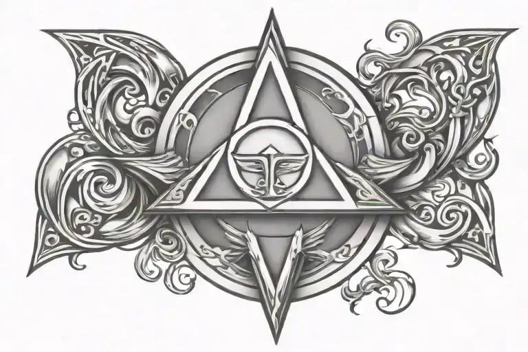 holy trinity symbol tattoo design idea
