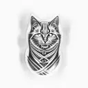  black pagan cat  tattoo design idea