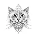  black pagan cat  tattoo design idea