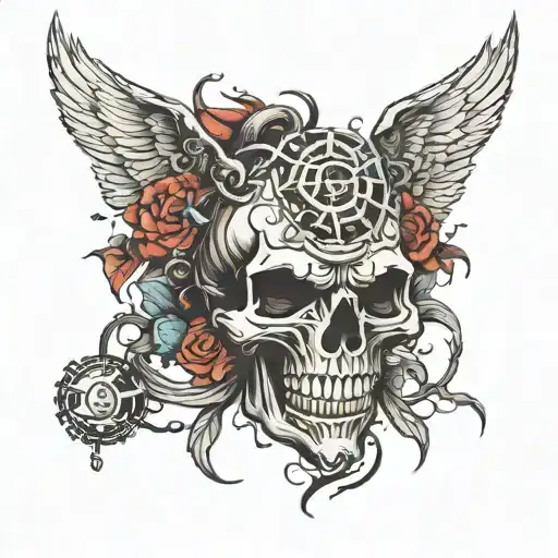 mind anger and calm tattoo design idea