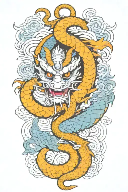 dragon with third eye  tattoo design idea